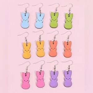 Easter Earrings- Colorful PEEP/Bunny Earrings Set